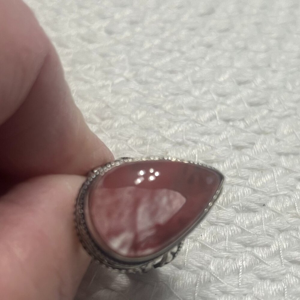 Gorgeous RED MOSS AGATE Handmade Sterling 925 Ring Size 10 #333E